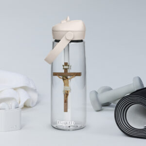 jesus crucified flip straw water bottle