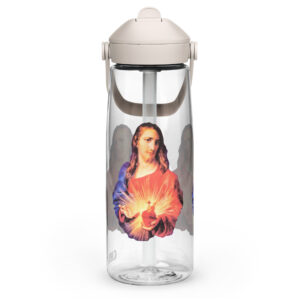 sacred heart of jesus flip straw water bottle