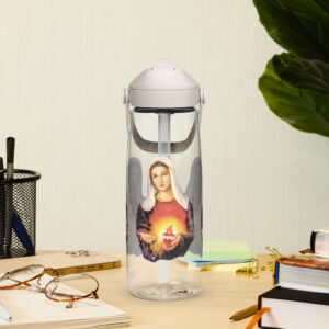 immaculate heart of mary flip straw water bottle