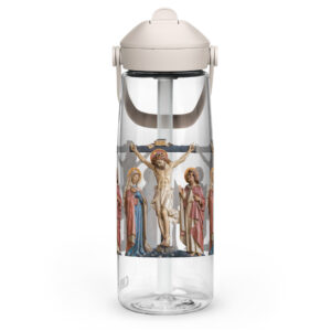 crucifixion scene flip straw water bottle