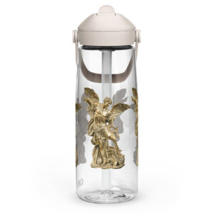 st michael archangel flip straw water bottle