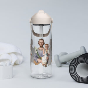 st joseph with the child jesus flip straw water bottle