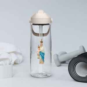 mary with the child jesus flip straw water bottle