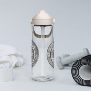 st benedict's medal flip straw water bottle
