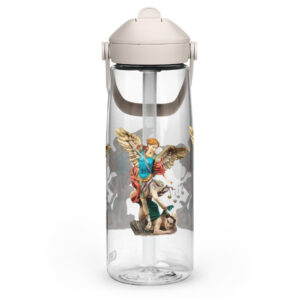st michael archangel color flip straw water bottle