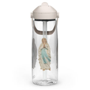 our lady of lourdes flip straw water bottle