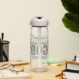 i came, i saw, god conquered flip straw water bottle
