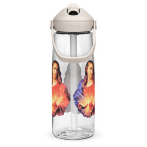 sacred heart of jesus flip straw water bottle