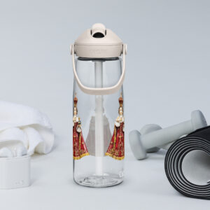 infant of prague flip straw water bottle