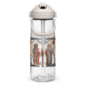 crucifixion scene flip straw water bottle