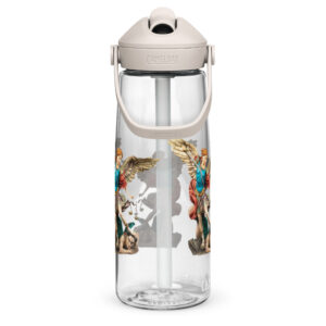 st michael archangel color flip straw water bottle