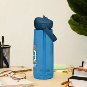 faith and love flip straw water bottle