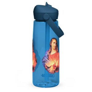 sacred heart of jesus flip straw water bottle