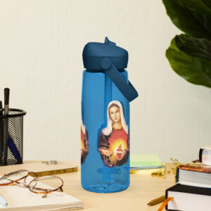 immaculate heart of mary flip straw water bottle
