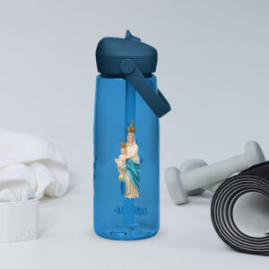 mary with the child jesus flip straw water bottle