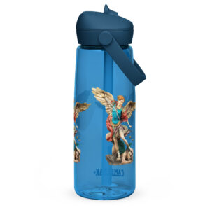 st michael archangel color flip straw water bottle