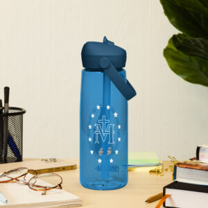 miraculous medal flip straw water bottle