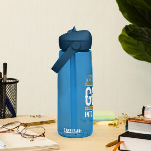 faith and love flip straw water bottle