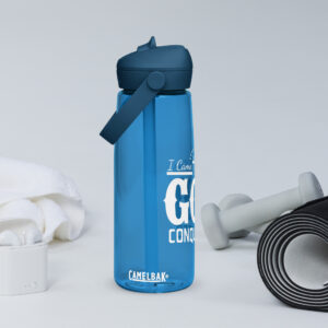i came, i saw, god conquered flip straw water bottle