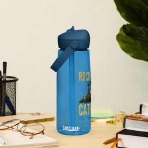rock solid catholic flip straw water bottle