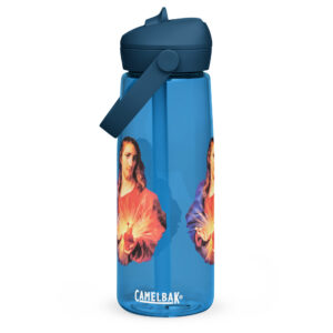sacred heart of jesus flip straw water bottle
