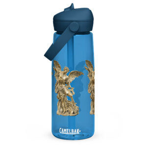 st michael archangel flip straw water bottle