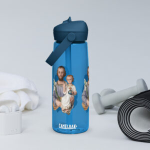 st joseph with the child jesus flip straw water bottle