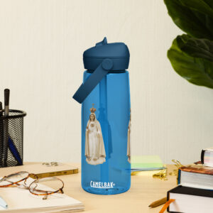 our lady of fatima flip straw water bottle