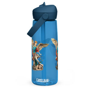 st michael archangel color flip straw water bottle