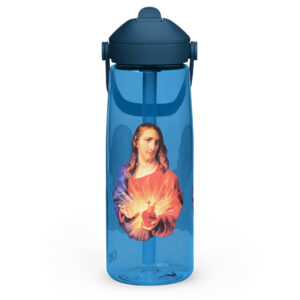 sacred heart of jesus flip straw water bottle