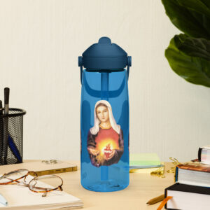 immaculate heart of mary flip straw water bottle