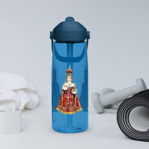 infant of prague flip straw water bottle