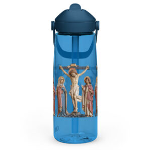 crucifixion scene flip straw water bottle