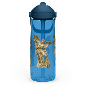 st michael archangel flip straw water bottle