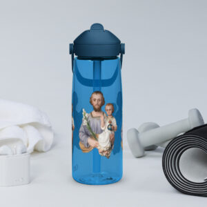 st joseph with the child jesus flip straw water bottle