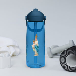 mary with the child jesus flip straw water bottle