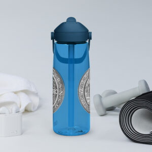 st benedict's medal flip straw water bottle