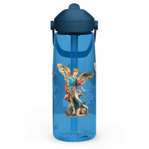 st michael archangel color flip straw water bottle