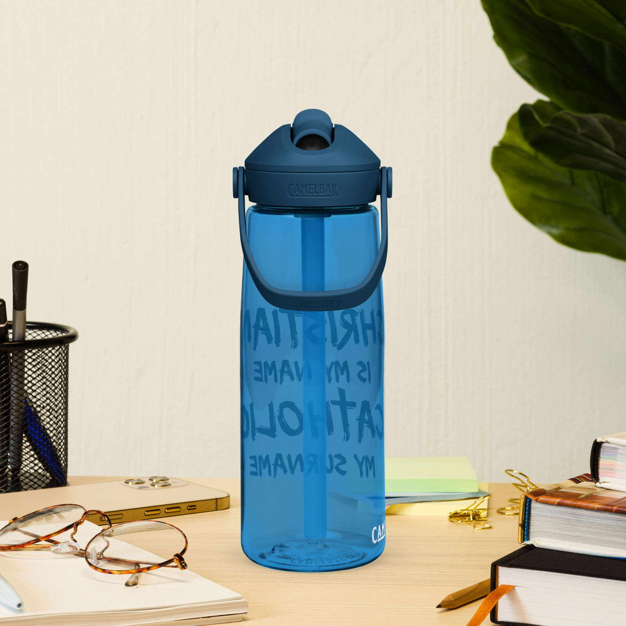 christian is my name, catholic my surname flip straw water bottle christian is my name, catholic my surname flip straw water bottle
