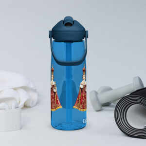 infant of prague flip straw water bottle