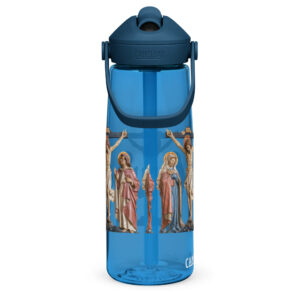 crucifixion scene flip straw water bottle