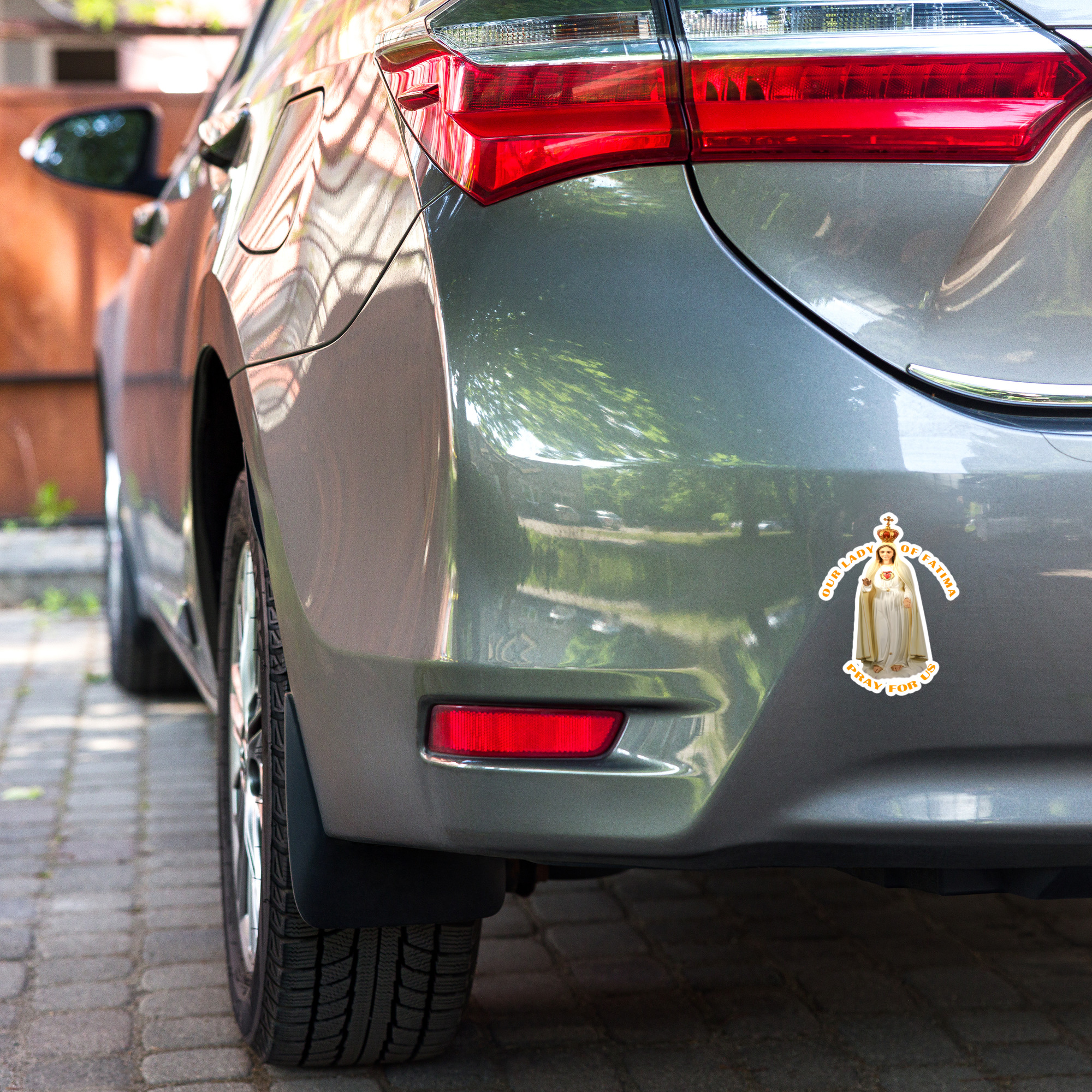 our lady of fatima pray for us bubble free stickers our lady of fatima pray for us bubble free stickers