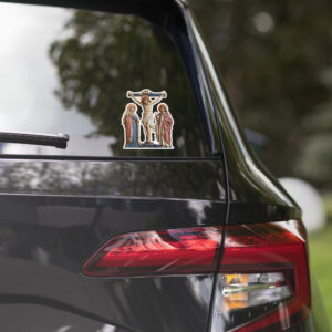 crucifixion scene bubble free stickers