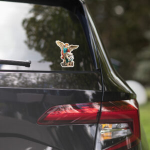 st michael archangel color bubble free stickers