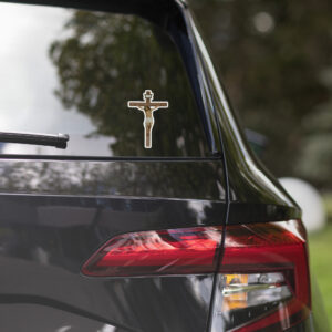 Stationary jesus crucified bubble free stickers