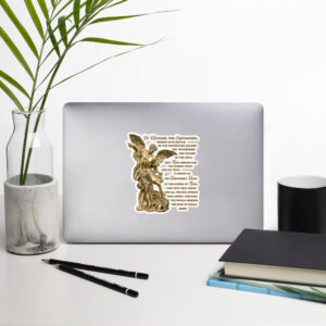 st michael archangel with prayer bubble free stickers