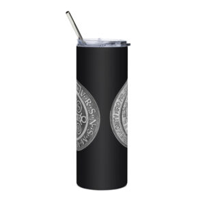 st benedict medal stainless steel tumbler