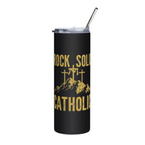 rock solid catholic stainless steel tumbler