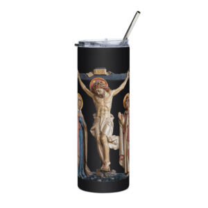 crucifixion scene stainless steel tumbler