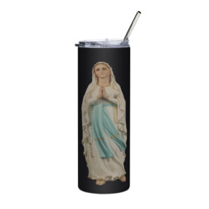 our lady of lourdes stainless steel tumbler